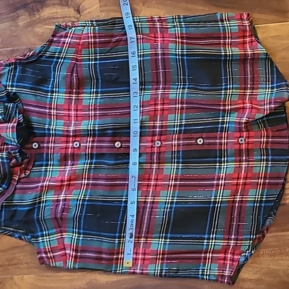 🎉Host Pick 🎉 J Crew Sleeveless ruffle-collar top in black Stewart tartan - Picture 9 of 12
